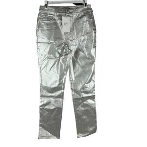 Blue b. Collection Womens Silver Metallic Pants - Size S